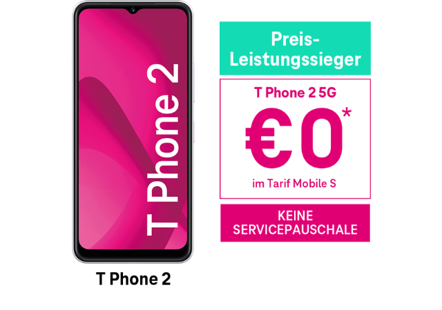 T Phone 2 T Phone 2 5G um €0 im Tarif Mobile S. Keine Servicepauschale