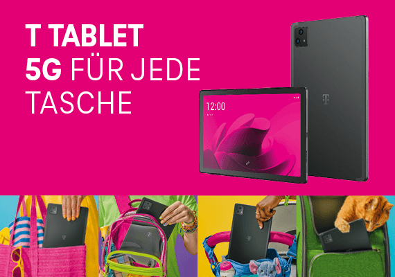 Werbeanzeige für das T Tablet mit 5G Werbeanzeige für das T Tablet mit 5G